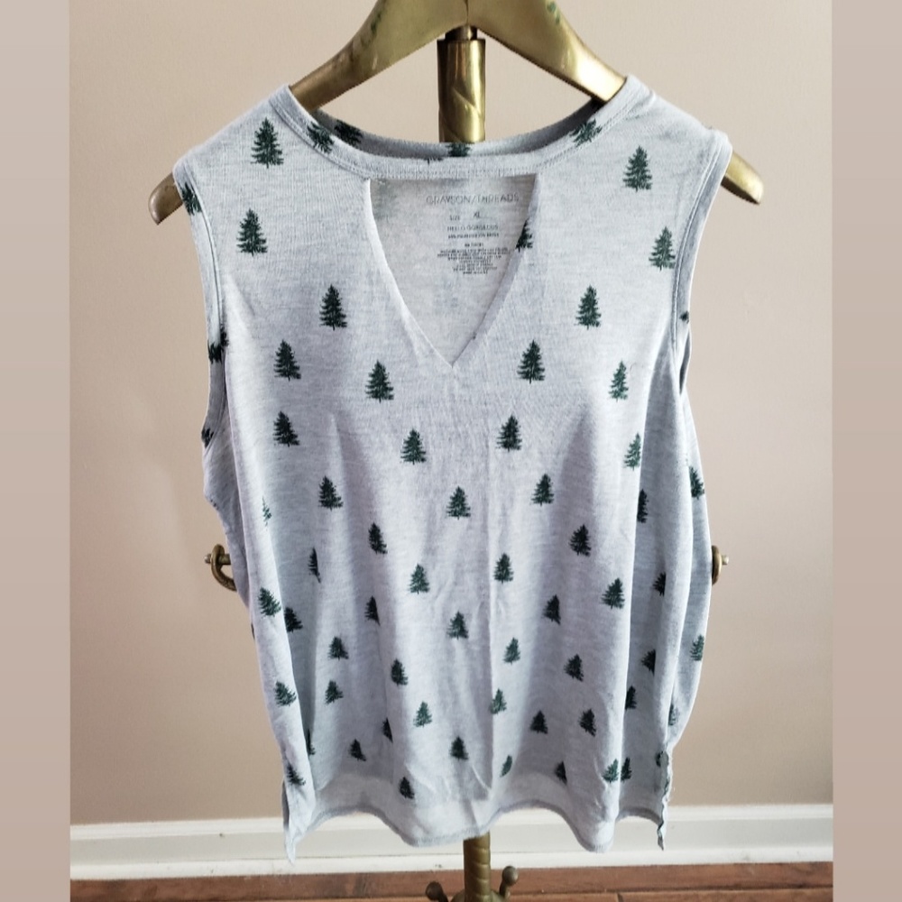 Grayson Threads Evergreen Pine Tree Cutout Tank